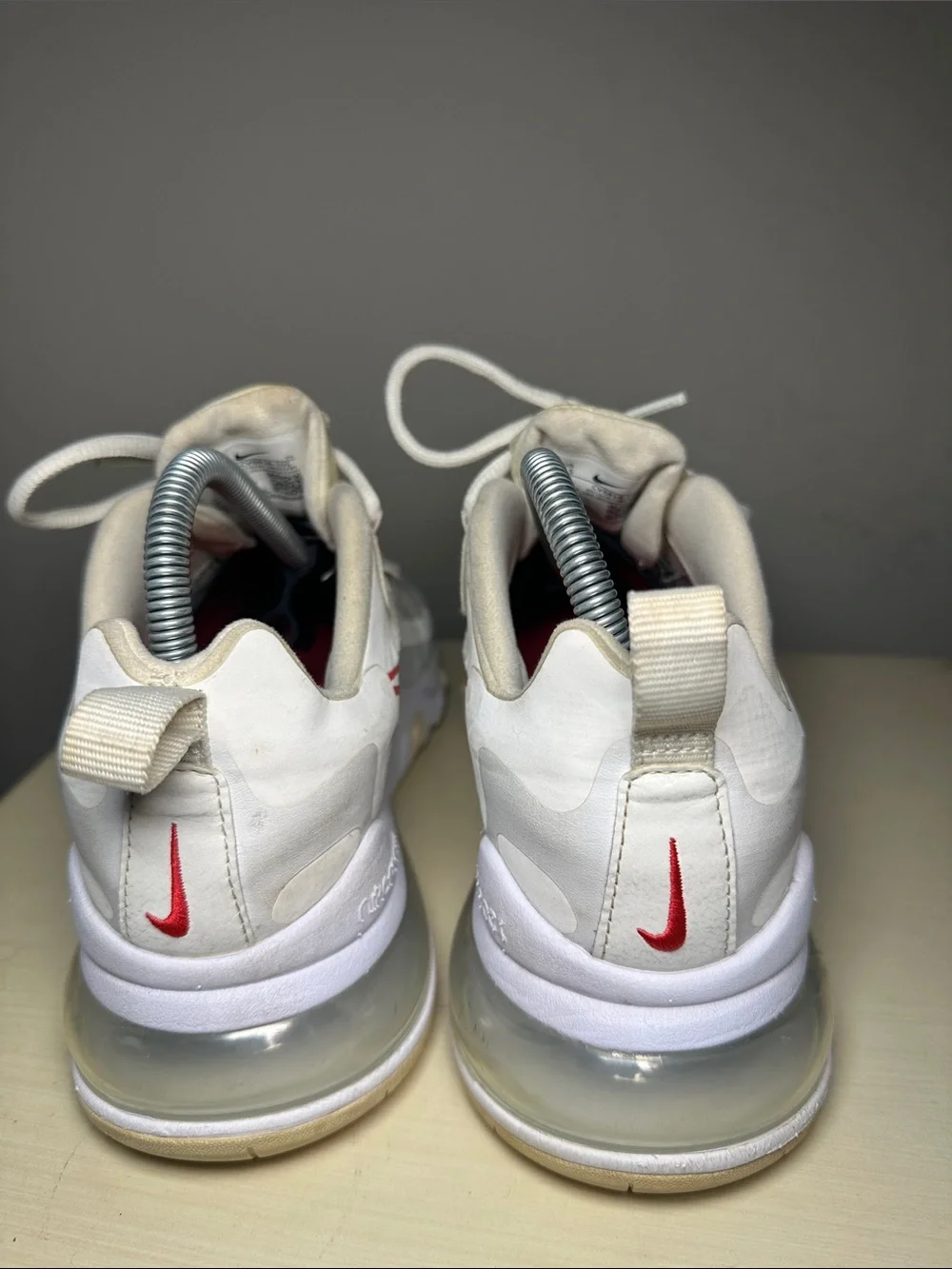 Nike air max 270 react summit White Sneakers with siren red accents - Picture 3 of 9